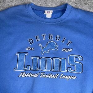 Vintage Detroit Lions‎ NFL Crewneck Sweatshirt Men's M Blue
